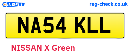 NA54KLL are the vehicle registration plates.