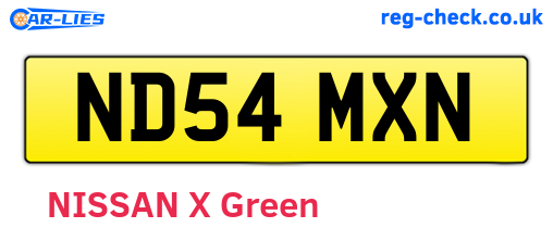 ND54MXN are the vehicle registration plates.