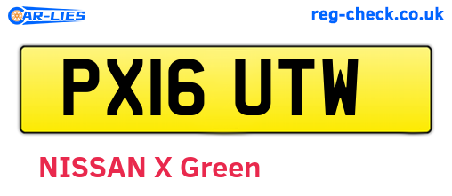 PX16UTW are the vehicle registration plates.