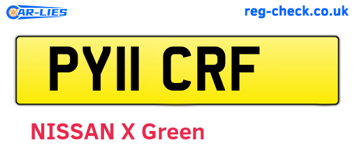 PY11CRF are the vehicle registration plates.