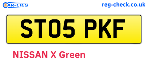 ST05PKF are the vehicle registration plates.