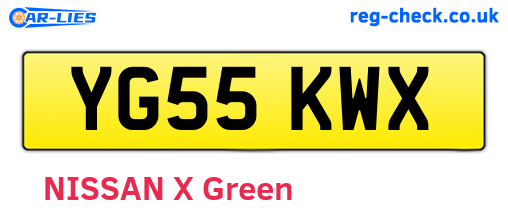 YG55KWX are the vehicle registration plates.