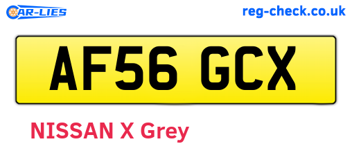 AF56GCX are the vehicle registration plates.