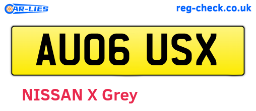 AU06USX are the vehicle registration plates.