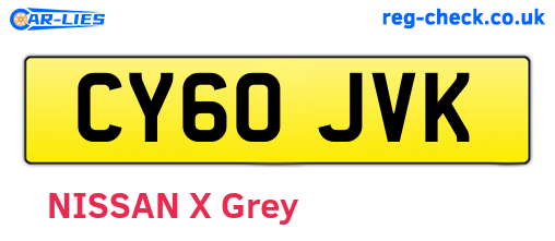 CY60JVK are the vehicle registration plates.
