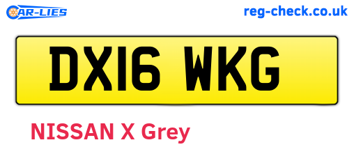 DX16WKG are the vehicle registration plates.