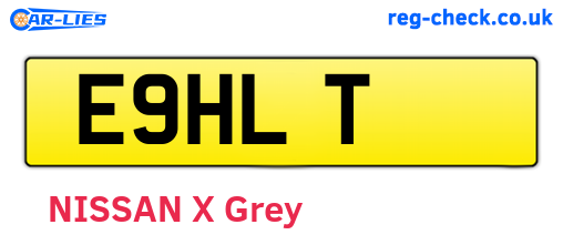 E9HLT are the vehicle registration plates.