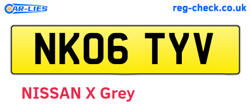 NK06TYV are the vehicle registration plates.