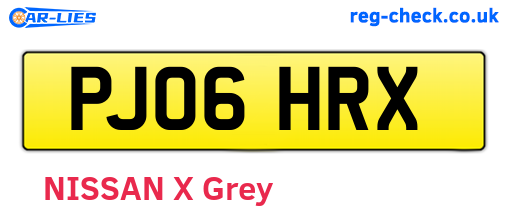 PJ06HRX are the vehicle registration plates.