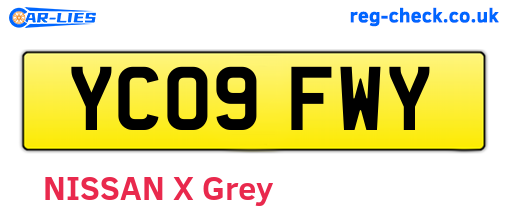 YC09FWY are the vehicle registration plates.