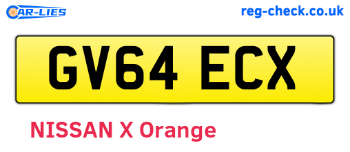 GV64ECX are the vehicle registration plates.