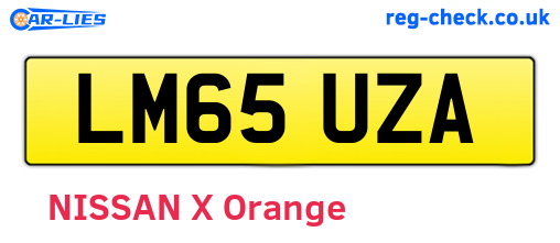 LM65UZA are the vehicle registration plates.