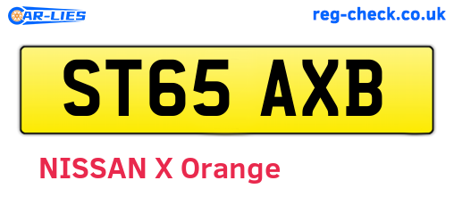 ST65AXB are the vehicle registration plates.