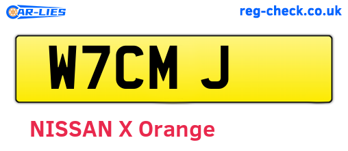 W7CMJ are the vehicle registration plates.