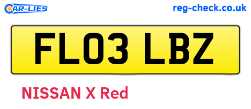 FL03LBZ are the vehicle registration plates.