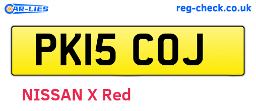 PK15COJ are the vehicle registration plates.