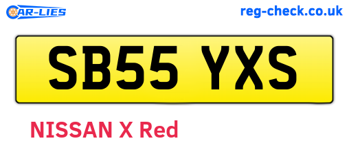 SB55YXS are the vehicle registration plates.