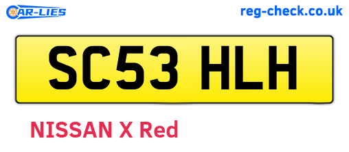 SC53HLH are the vehicle registration plates.