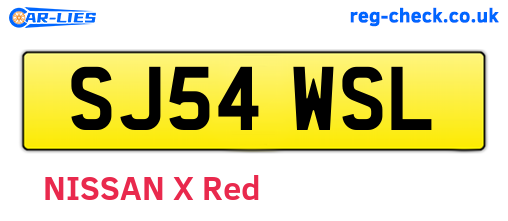 SJ54WSL are the vehicle registration plates.
