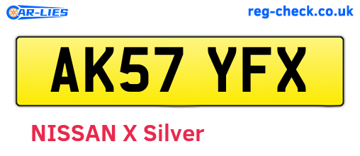 AK57YFX are the vehicle registration plates.