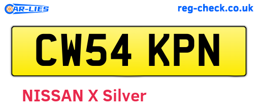 CW54KPN are the vehicle registration plates.