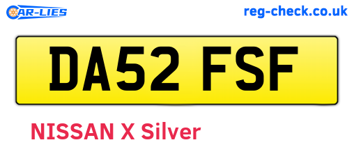 DA52FSF are the vehicle registration plates.