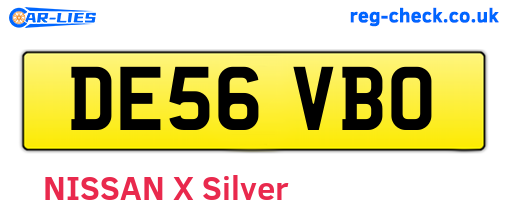 DE56VBO are the vehicle registration plates.