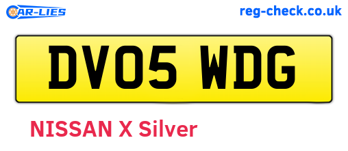 DV05WDG are the vehicle registration plates.