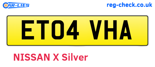ET04VHA are the vehicle registration plates.