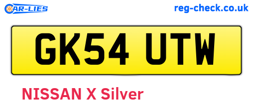 GK54UTW are the vehicle registration plates.