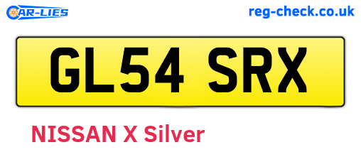 GL54SRX are the vehicle registration plates.