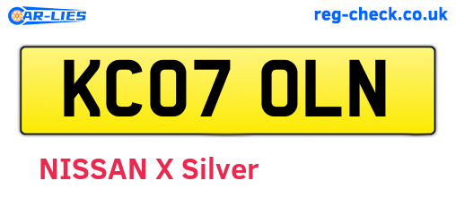 KC07OLN are the vehicle registration plates.