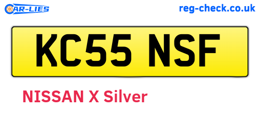 KC55NSF are the vehicle registration plates.