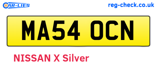 MA54OCN are the vehicle registration plates.