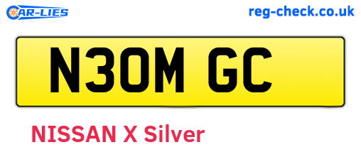 N30MGC are the vehicle registration plates.