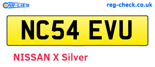 NC54EVU are the vehicle registration plates.