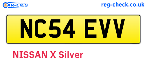 NC54EVV are the vehicle registration plates.