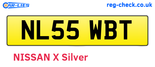 NL55WBT are the vehicle registration plates.