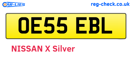 OE55EBL are the vehicle registration plates.
