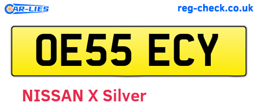 OE55ECY are the vehicle registration plates.