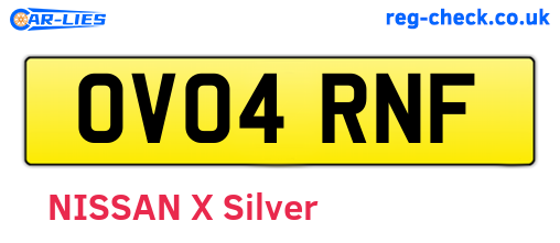 OV04RNF are the vehicle registration plates.