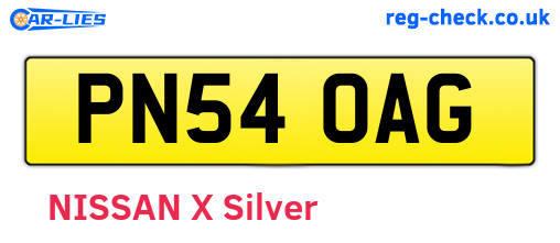 PN54OAG are the vehicle registration plates.