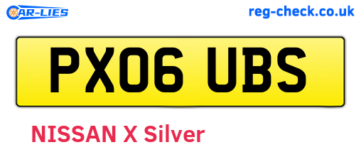 PX06UBS are the vehicle registration plates.