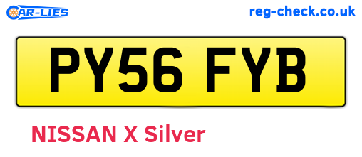 PY56FYB are the vehicle registration plates.