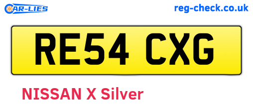 RE54CXG are the vehicle registration plates.