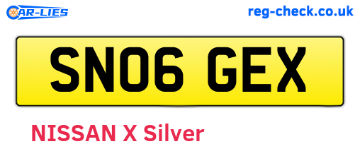 SN06GEX are the vehicle registration plates.