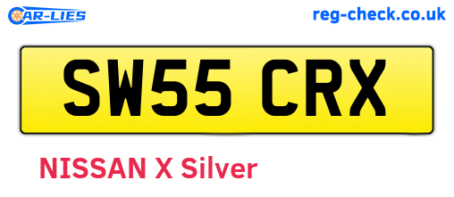 SW55CRX are the vehicle registration plates.