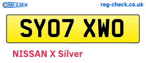 SY07XWO are the vehicle registration plates.