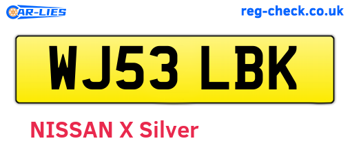 WJ53LBK are the vehicle registration plates.