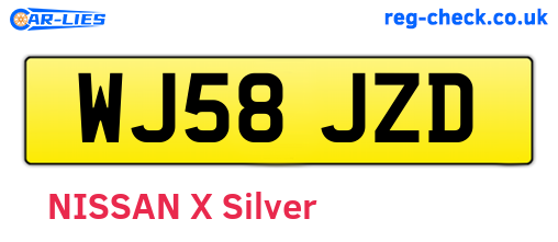 WJ58JZD are the vehicle registration plates.